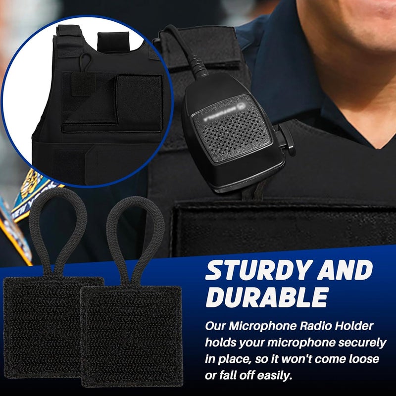 Terixe 4 Pack Mic Clips for Law Enforcement, Black Radio Mic Holders, Mic Clips for Law Enforcement Vest, Essential Law Enforcement Accessories (2 Long and 2 Short) - Image 5